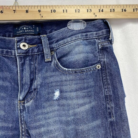 Lucky Brand Sienna Slim Boyfriend Low-Rise Distressed Jeans Women Size 0/25 Blue - Picture 3 of 16